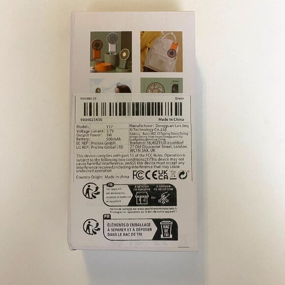 Summer Small Fan Portable Handheld or Hook Outdoor Fan USB Charging Green - Picture 8 of 9